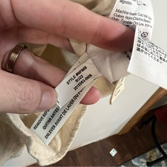 Madewell V Neck Button Down Linen Blend Romper - Picture 13 of 13